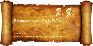 Rammacher Zalán névjegykártya